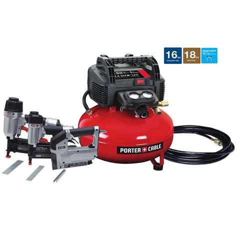 Porter Cable 6 Gal 150 Psi Portable Electric Air Compressor 16 Gauge Nailer 18 Gauge Nailer