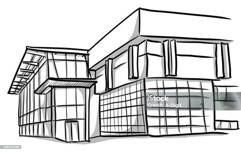 Sketsa Gedung Perpustakaan Ilustrasi Stok - Unduh Gambar Sekarang ...