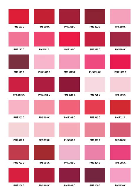 Pantone Colour Chart Pantone Color Chart Color Names