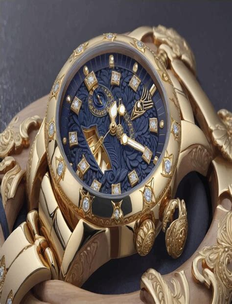 Premium AI Image | A luxurious gold watch with intricate diamond ...