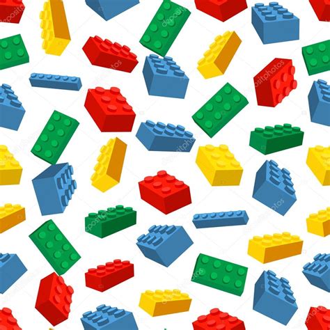 Seamless Colorful Background Made Of Lego Pieces Stock Vector By