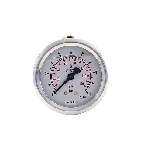 WIKA Glycerin Manometer RA waagerecht CrNi Ms G 1 4 Ø 63 mm 0