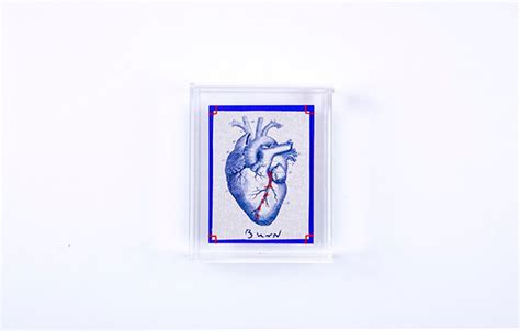 Quadro Acr Lico Colagem P Cora O Anat Mico Burn Azul Mercatto Casa