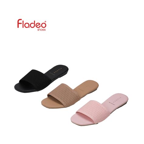 Jual Fladeo E23lds554 2rasandal Rajut Teplek Slide Wanita Flat