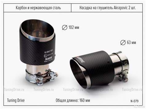 Купить Насадки на глушитель Akrapovic 2 шт по цене 10406.00 р. в С ...