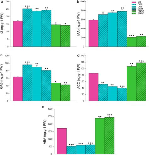 Phytohormone Contents In Tomato Fruits Of Wt Slmx And Rnai Lines At