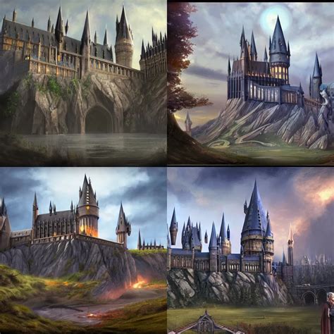 Beautiful Matte Painting Of Hogwarts School Shooting Stable Diffusion