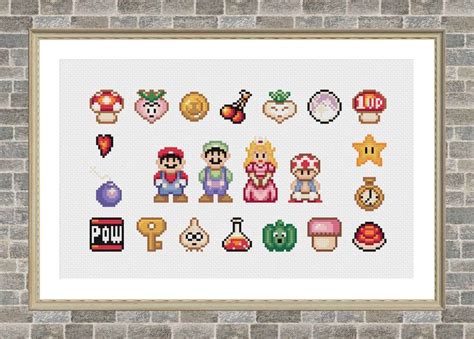 Super Mario Bros 2 Sampler Video Game Mario Cross Stitch Etsy UK