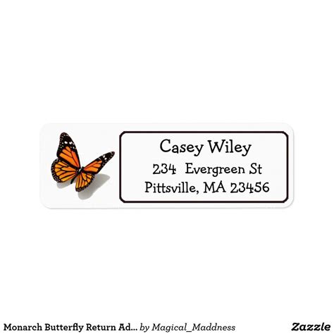 Monarch Butterfly Return Address Label Zazzle Return Address Labels