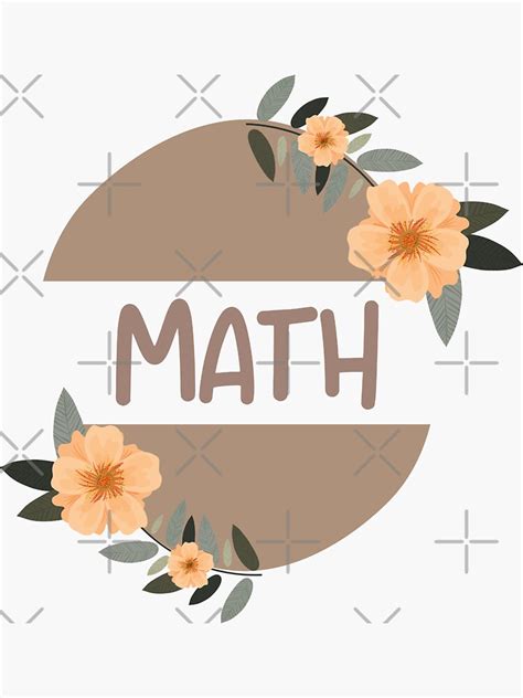 "Math Aesthetic School Subject Supplies In Florals" Sticker for Sale by allyzza | Redbubble