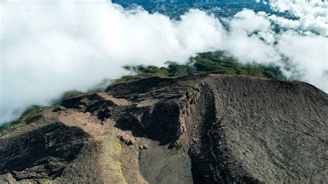 Aerial view of Mount Slamet or Gunung Slamet is an active stratovolcano in the Purbalingga ...