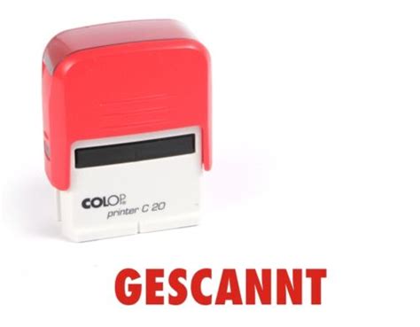 GESCANNT COLOP Printer C20 Stempel Selbstfärber Büro Text Stempel rot