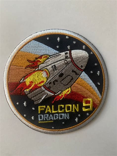 Spacex Falcon 9 Dragon Mission Launch Patch 2021 Iron On 35 Etsy