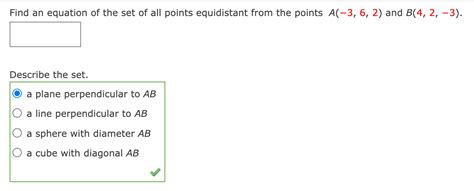 Solved Find An Equation Of The Set Of All Points Equidistant Chegg