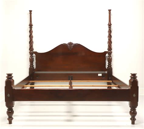 Craftique Solid Mahogany Traditional King Size Bed With Barley Twist Posts At 1stdibs Solid