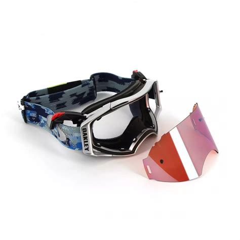 Masque Oakley Airbrake Mx Eli Tomac Military Digi Bleu Bleu Masque Cross