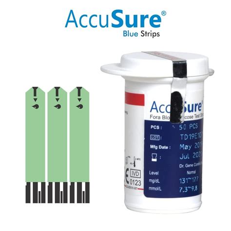 AccuSure Glucometer Test Strips 50 Strips Only Strips