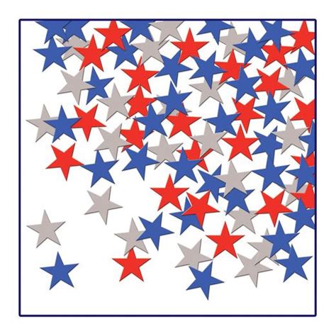 Red Silver Blue Metallic Stars Confetti Fiesta Party Supplies