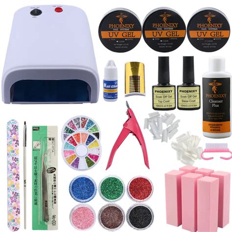 UV Gel Set For Manicure 36W UV Lamp Nail UV Gel Set Nail Extension Kit ...