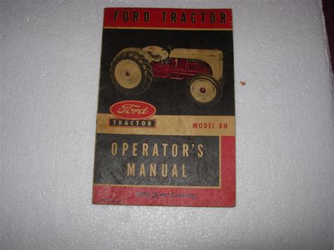 Ford Tractor Model 8n Operators Manual