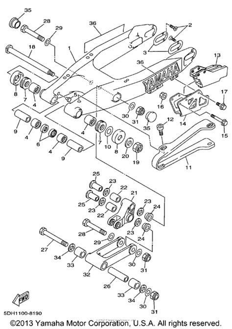 Rear Arm And Suspension For 1998 Yamaha Yz250 Usa Sales Region 14576293 810834