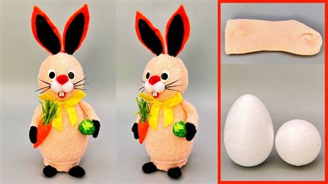 Diy Easy Sock Bunny Iepuras Din Soseta Si Ou De Polistiren