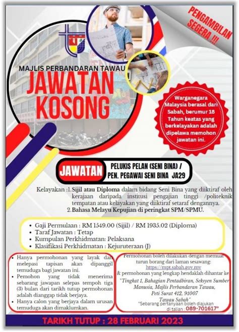 Iklan Jawatan Majlis Perbandaran Tawau • Portal Kerja Kosong Graduan