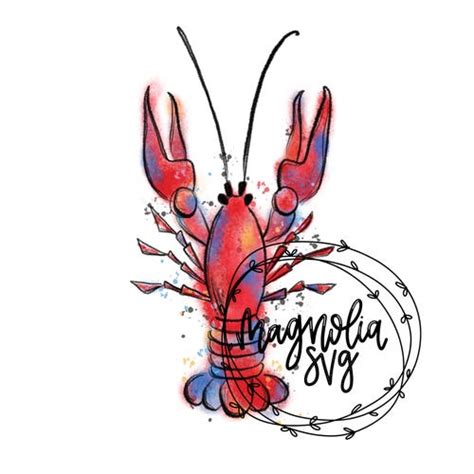 Mardi Gras Crawfish Watercolor Clip Art Hand Painted Etsy