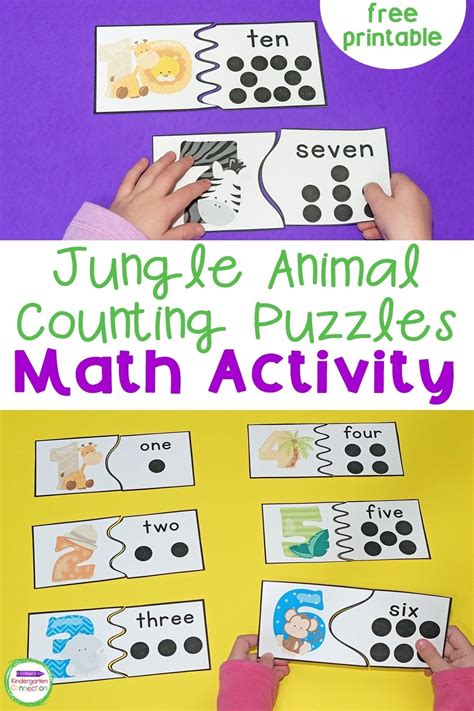 FREE Jungle Animal Counting Puzzles