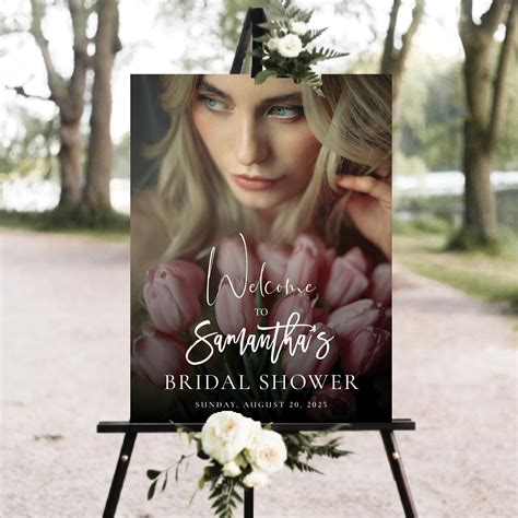 Custom Design Bridal Shower With Photo Welcome Sign Wedding Etsy