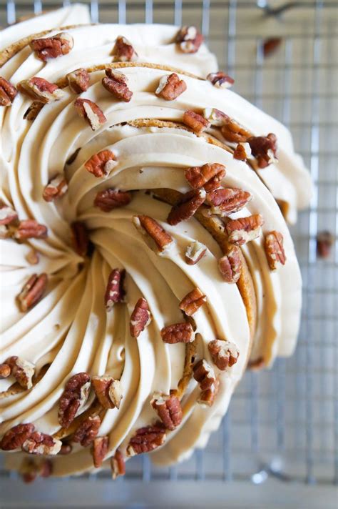 Carrot Bundt Cake With Salted Caramel Cream Cheese Frosting Mini Bundt Cakes Desserts Bundt