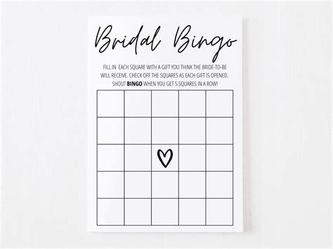 Free Printable Bridal Bingo Template Free Printable