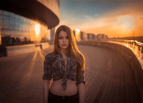 Wallpaper Sunlight Women Model Portrait Depth Of Field Sunset