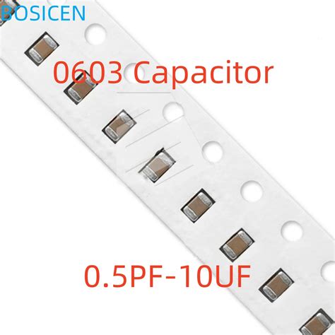 100pcs 0603 SMD Chip Ceramic Capacitor 0 5pF 22uF 10pF 22pF 100pF 1nF