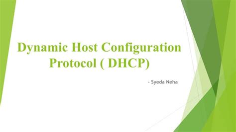 Dynamic Host Configuration Protocol Dhcppptx