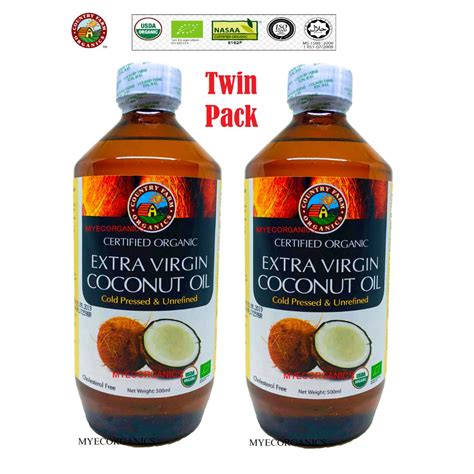 Twin Pack Country Farm Organic Extra Virgin Coconut Oil 2 X 500ml