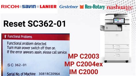 Ricoh How To Reset SC 362 01 In Ricoh Color Photocopy Machine Reset