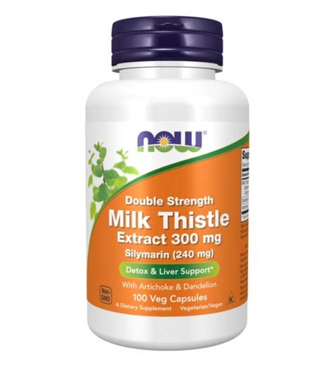 Now Milk Thistle Extract 300 мг Silymarin 240 мг Veg Caps 100 капс