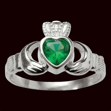 Anillo Celta Claddagh Con Piedra Simbolo Amor Y Amistad Art