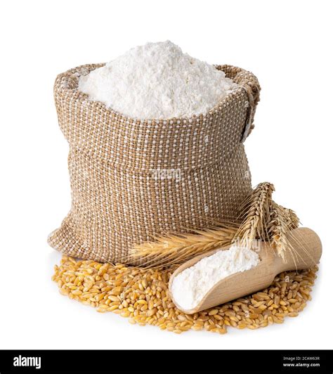 Wheat Flour In Sack Stock Photo Alamy