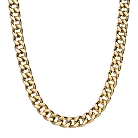 Mens 9ct Yellow Gold 21 Curb Chain Miltons Diamonds