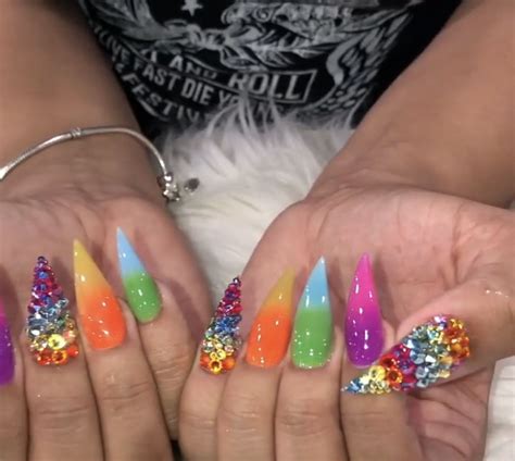 Pin By Coco Butta On Nails Summer Stiletto Nails Bling Nails Fire Nails