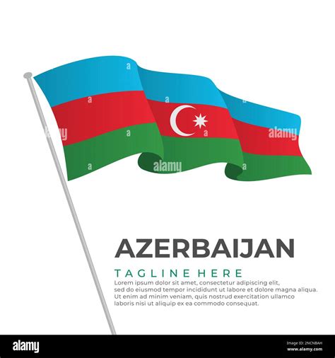 Plantilla vector bandera de Azerbaiyán diseño moderno Ilustración