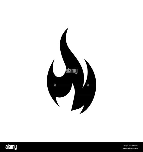 Icono De Fuego Negro Sobre Blanco Imagen Vectorial Llama De Fuego