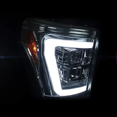 Recon Clc Chrome Led Drl Bar Halo Projector Headlights