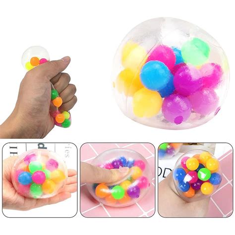 Bola Anti Stress Squishy Mesh Ball Colorida Fidget Toy Bolinha Apertar