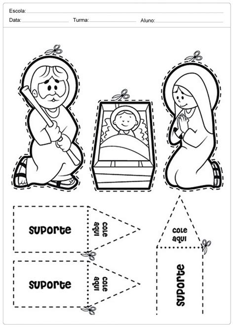 20 Moldes de Papel para Presépio para Recortar e Montar