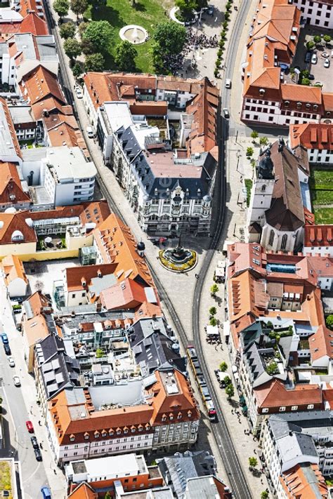 Luftaufnahme Erfurt Wasserspiele Brunnen Angerbrunnen Im Hintergrund