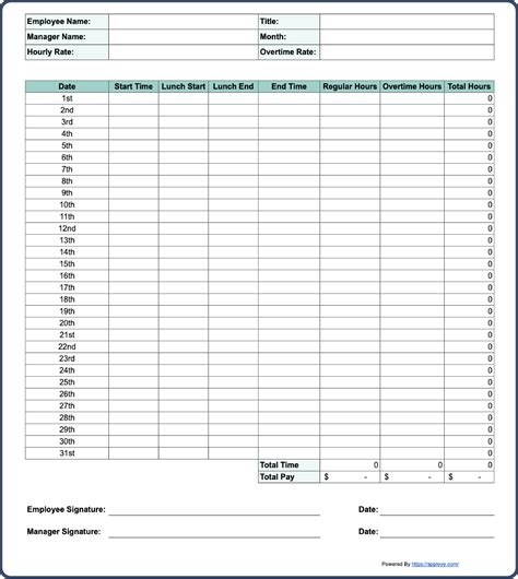 Free Printable Timesheet Templates Excel Word Pdf