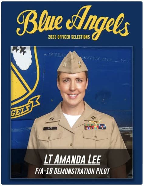 Lt Amanda Lee Is The First Female Pilot Chosen For The Renowned Blue